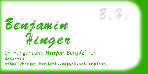 benjamin hinger business card